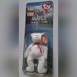 RARE ty Maple The Bear 🍁 L'Ours Beanie Baby Mcdonalds Toy Animal